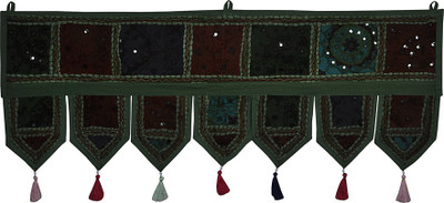 

Lal Haveli Handmade Beads and Embroidery Work Cotton Door Valance For Home Décor Toran(Cotton)