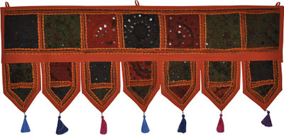 

Lal Haveli Ethnic Rajasthani Beautiful Handmade Khambadiya Cotton Door Valance Toran(Cotton)
