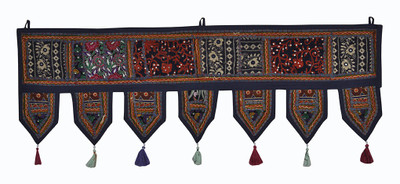

Lal Haveli Ethnic Traditional Handmade Vintage Cotton Window Valance Home Décor Toran(Cotton)