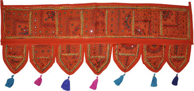 

Lal Haveli Ethnic Handmade Mirror Embroidery Work Door Hanging Toran(Cotton)