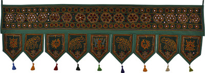 

Lal Haveli Elegant Elephant Design Embroidered Decorative Tapestry Door Valance Hanging Toran(Cotton)