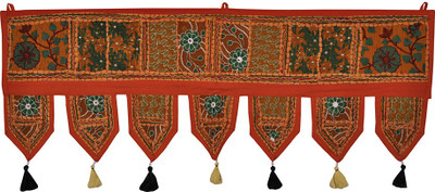 

Lal Haveli Beautiful Handmade Khambadiya Design Cotton Door Hanging Window Valance Toran(Cotton)
