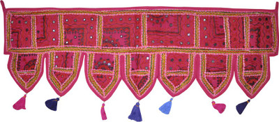 

Lal Haveli Ethnic Beautiful Handmade Embroidery With Mirror Work Tapestry Toran(Cotton)