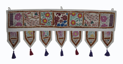 

Lal Haveli Modern Cotton Hanging Beads Work Embroidery Design Door Toran(Cotton)