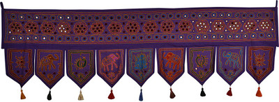 

Lal Haveli Modern Handmade Cotton Bandhanwar Home Décor Door Valance Hanging Toran(Cotton Febric)