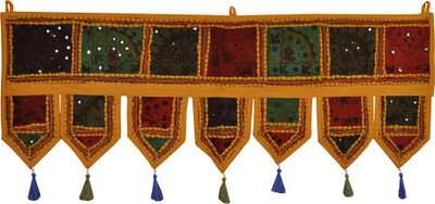 

Lal Haveli Rajasthani Handmade Khambadiya Design Cotton Door Valance Decorative Toran(Cotton)