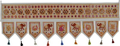 

Lal Haveli Home Décor Elephant Design Embroidery Work Cotton Door Hanging Toran(Cotton)