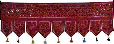 

Lal Haveli Handmade Embroidery Design Cotton Door Valance Decorative Toran(Cotton Febric)