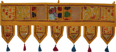 

Lal Haveli Rajasthani Handmade Beautiful Khambadiya Design Cotton Window Valance Toran(Cotton)