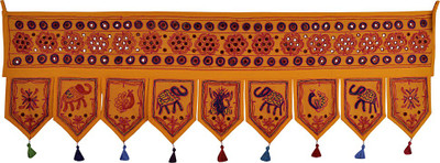 

Lal Haveli Home Décor Embroidery Mirror Work Cotton Door Valance Hanging Toran(Cotton)