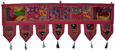 

Lal Haveli Ethnic Rajasthani Beautiful Handmade Khambadiya Cotton Door Hanging For Door Decor Toran(Cotton)
