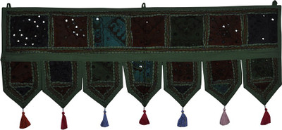 

Lal Haveli Ethnic Handmade Beads Work Embroidered Cotton Door Hanging Valance Toran(Cotton)