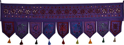 

Lal Haveli Home Decor Attractive Mirror Work Cotton Door Valance Hanging Toran(Cotton Febric)