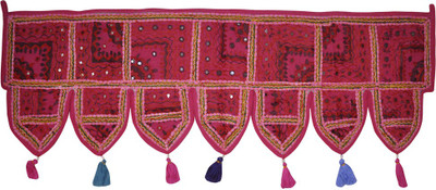 

Lal Haveli Ethnic Handmade Mirror Embroidery Work Door Hanging Toran(Cotton)