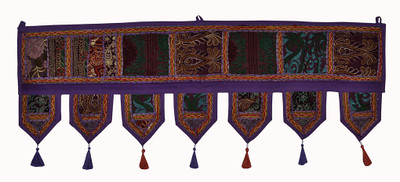 

Lal Haveli Ethnic Handmade Beads Work Embroidered Door Hanging Decoration Toran(Cotton)