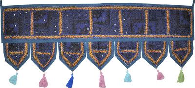 

Lal Haveli Ethnic Beautiful Handmade Embroidery With Mirror Work Tapestry Toran(Cotton)
