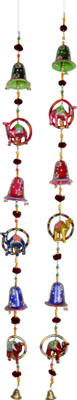 

Lal Haveli Animal Art String Decoration Hand Painted Door Bells Hanging Window Toran(Metal)