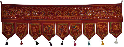 

Lal Haveli Traditional Mirror Work Cotton Door Valance Hanging Toran(Cotton)