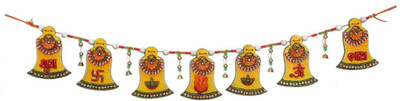 

JaipurCrafts Lord Ganesha With Om Shubh Labh On Kairy Toran(Wooden, Papier Mache)