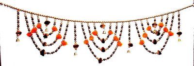 

Ratna Door Decoration Flower Mirror Beads Bandhanwar Toran