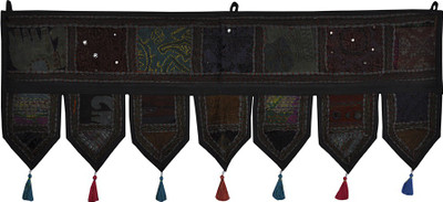 

Lal Haveli Vintage Handmade Patch Work Embroidered Cotton Door Valance Hanging Toran(Cotton)