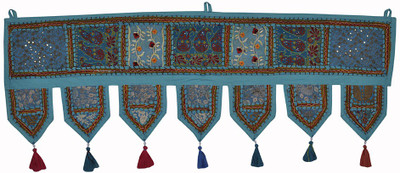 

Lal Haveli Vintage Handmade Cotton Bandhanwar Home Décor Window Valance Toran(Cotton)