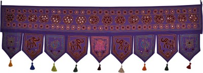 

Lal Haveli Vintage Handmade Mirror Work Embroidered Cotton Door Valance Hanging Toran(Cotton Febric)