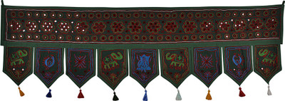 

Lal Haveli Ethnic Handmade Decorative Traditional Design Embroidered Door Valance Hanging Toran(Cotton)