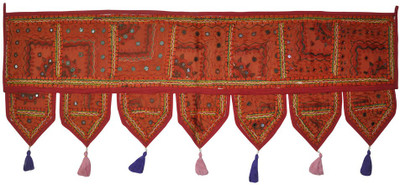 

Lal Haveli Ethnic Handmade Mirror Embroidered Door Decoration Door Hanging Toran(Cotton)