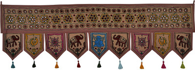 

Lal Haveli Mirror Work Door Valance Hanging Toran(Cotton)