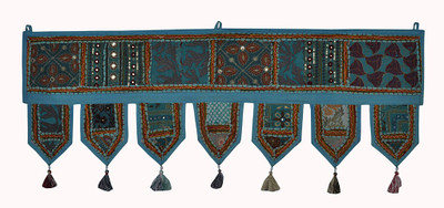 

Lal Haveli Handmade Beads and Embroidery Work Cotton Window Valance For Door Decoration Toran(Cotton)