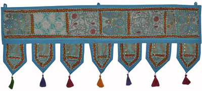 

Lal Haveli Modern Cotton Hanging Beads Work Embroidery Design Window Valance Door Toran(Cotton)