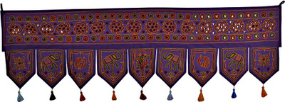 

Lal Haveli Rajasthani Handmade Mirror Work Designer Cotton Door Valance Decorative Toran(Cotton Febric)