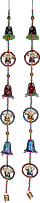 

Lal Haveli Hand Painted Window Decorative Two Stringed Hanging Camel Showpiece Door Toran(Metal)