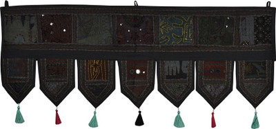 

Lal Haveli Ethnic Rajasthani Beautiful Handmade Khambadiya Cotton Door Valance Toran(Cotton)