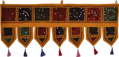 

Lal Haveli Ethnic Rajasthani Beautiful Handmade Khambadiya Cotton Door Valance Door Hanging Toran(Cotton)