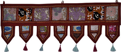 

Lal Haveli Handmade Beads and Embroidery Work Cotton Hanging For Door Decoration Toran(Cotton)