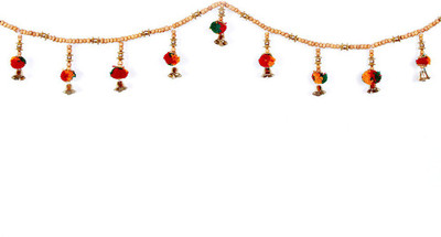 

Creativity Centre Wooden Beads N Colorful Woolen Balls Temple Bandanwar Toran(Wooden Beads, Pompom, Metal Bells)