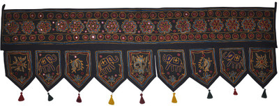 

Lal Haveli Ethnic Handmade Embroidery Elephant with Mirror Work Hanging Toran(Cotton)