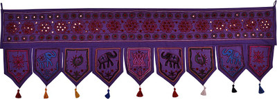 

Lal Haveli Decorative Embroidered And Mirror Work Cotton Door Valance Hanging Toran(Cotton Febric)
