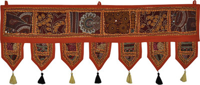 

Lal Haveli Decorative Handmade Window Valance Bandhanwar Door Décor Toran(Cotton)