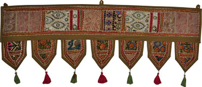 

Lal Haveli Modern Cotton Hanging Beads Work Embroidery Design Door Toran(Cotton)