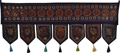 

Lal Haveli Home Decor Attractive Mirror Work Cotton Door Valance Hanging Toran(Cotton Febric)
