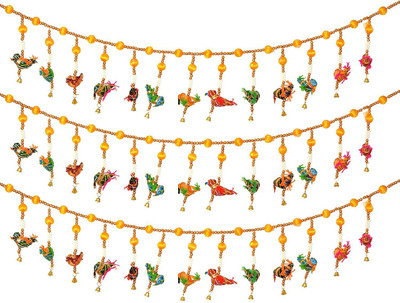 

Chesta Enterprises Fabric Birds with Bells Door Hanging Set Toran(Fabric)