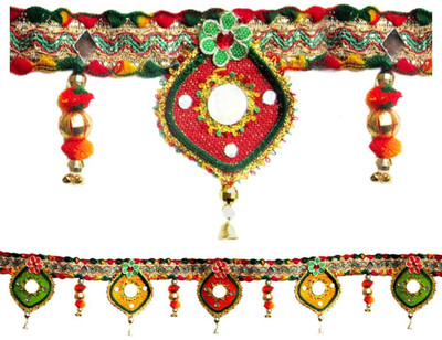 

Creativity Centre Festive Decor Colorful Bandanwar Door Hanging Toran(Jute Cloth)
