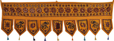 

Lal Haveli Handmade Embroidery Design Cotton Wall Tapestry Decorative Toran(Cotton)