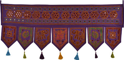 

Lal Haveli Rajasthani Handmade Mirror Work Designer Cotton Door Valance Decorative Toran(Cotton Febric)