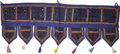 

Lal Haveli Ethnic Handmade Patchwork With Embroidered Mirror Work Door Hanging Toran(Cotton)