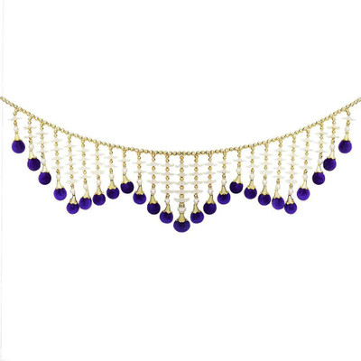 

Creativity Centre Purple Velvet Balls Attractive Bandanwar Door Hanging Toran(Velvet cloth, metal beads, Pearl)