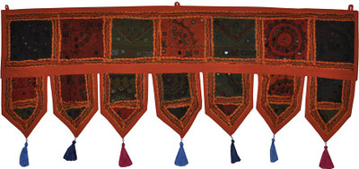 

Lal Haveli Ethnic Rajasthani Beautiful Handmade Khambadiya Cotton Door Valance Toran(Cotton)